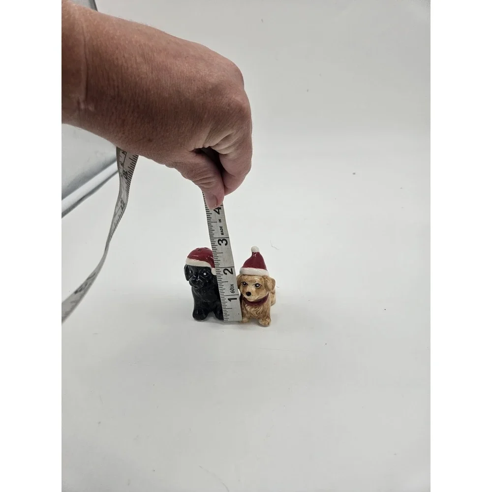 Cracker Barrel Mini Christmas Dog Salt and Pepper Shakers-